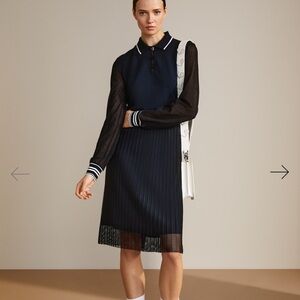 Marc Cain Navy Button-Up Dress - Elevated Streetwear- Size XL